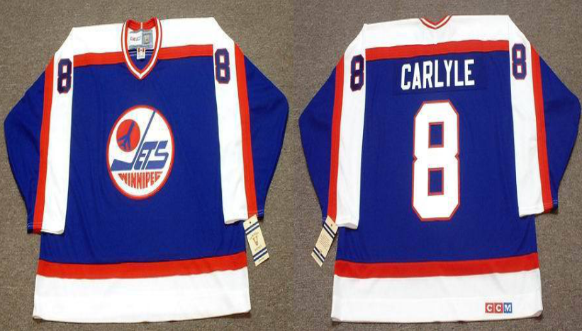 2019 Men Winnipeg Jets 8 Carlyle blue style #2 CCM NHL jersey